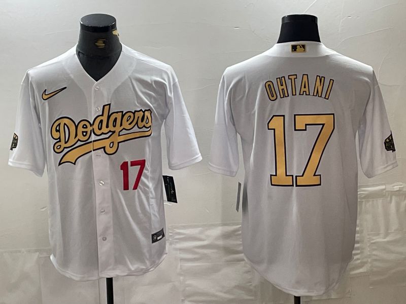 Men Los Angeles Dodgers 17 Ohtani White All Star Nike Game MLB Jersey style 2
